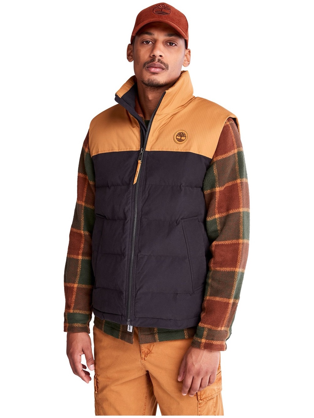 Timberland DWR Welch Mountain Puffer Vest wheat brown/ black, size XL